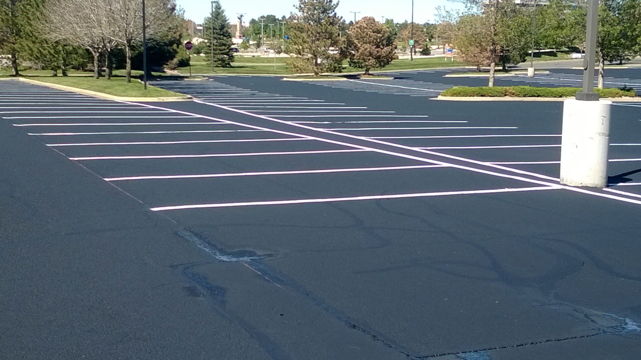 New parking lot striping